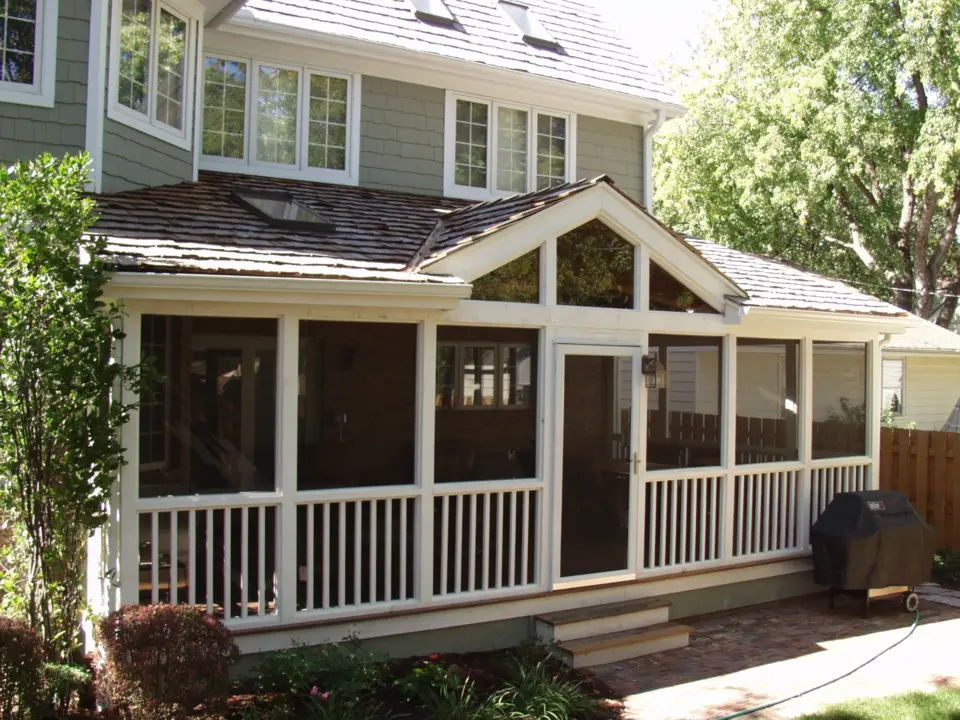 00 screened in front porch with cedar shakes