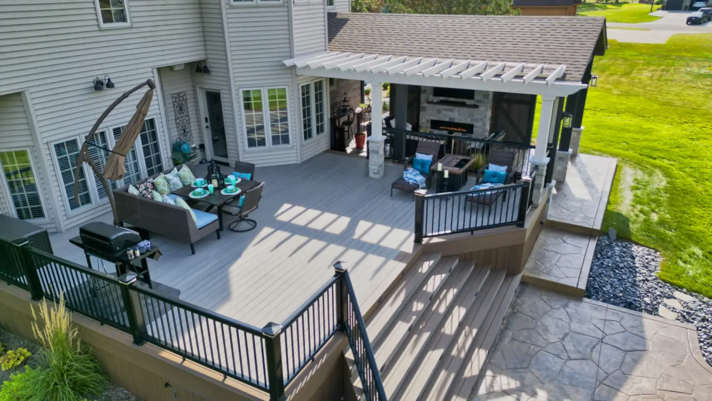 04 beautiful gable pavilion living space alongside deck and pergola
