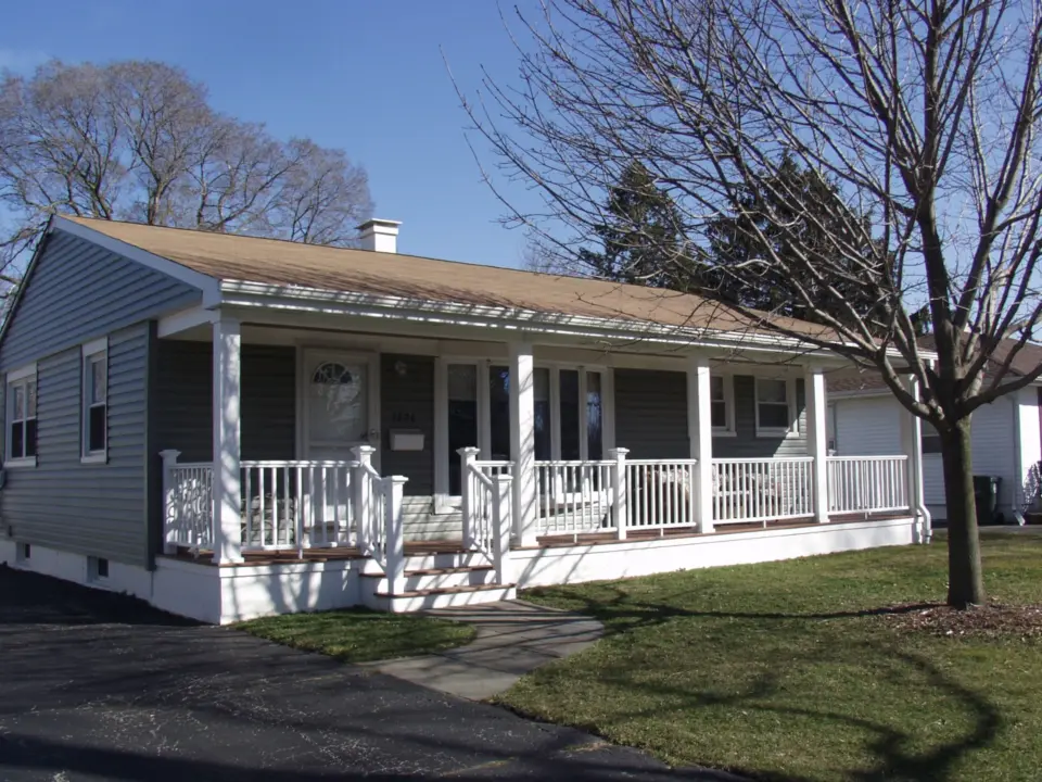 04 brown pvc porch with white rail