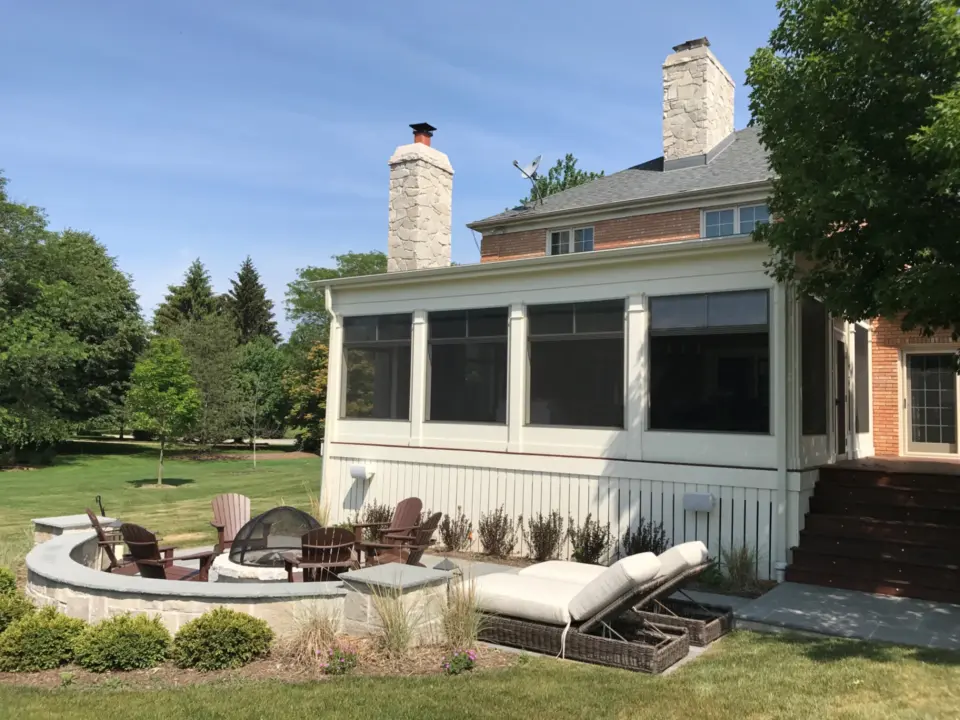 10 firepit patio in front of 3 season room