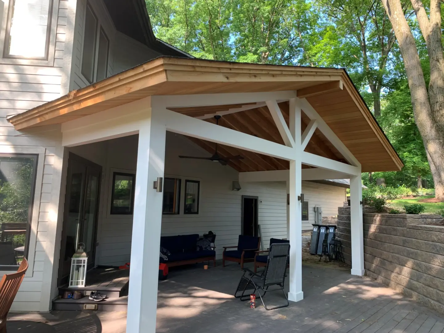 21 gable pavilion overhang above pvc deck