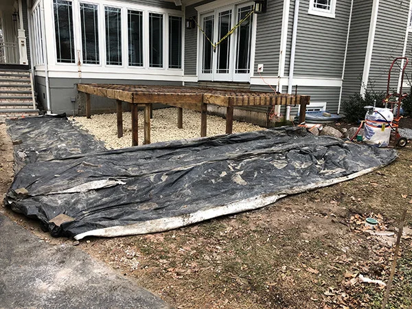 Hydronic heater set up before concrete blankets fe62d2c9